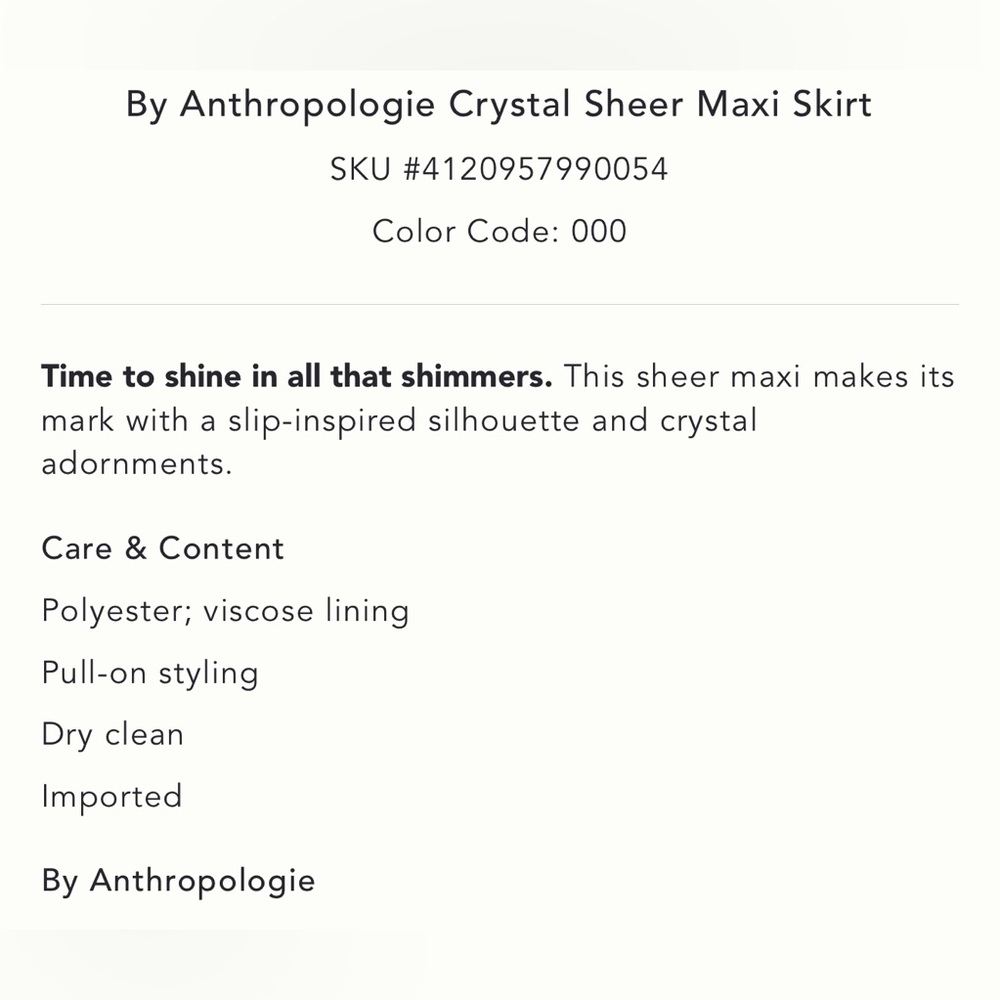 ANTHROPOLOGIE Crystal Sheer Maxi Skirt - Picture 7 of 12